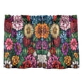 thumbnail image 7 of Yayeee Kitchen Curtains Light Filtering 27"x24" Rod Pocket Short Cafe Window Panel, Vibrant Flowers Pattern, 7 of 7