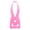 Pink, variant on Woman's Wet Look Patent Leather Bodycon Mini Dress Plunging Backless Evening Party Cocktail Dresses Red 3XL
