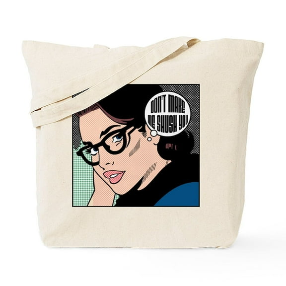 CafePress - Retro Librarian Humor Tote Bag - Unisex Canvas Tote Bag, Beige, 1-Piece