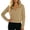 Khaki #73, variant on Women's Half Zip Cropped Pullover Sweatshirt for Workout and Fall Winter Dark Green S