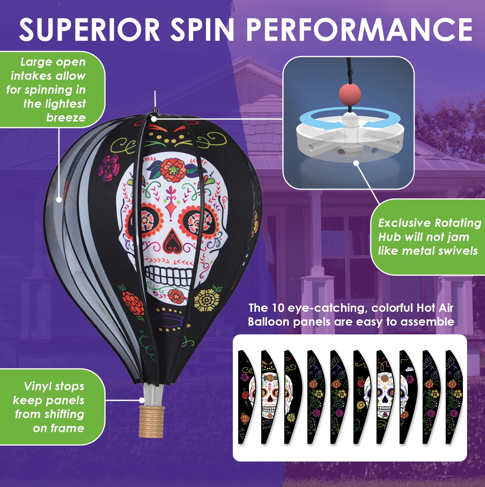 Premier Kites Hot Air Balloon - Black Day Of The Dead