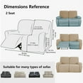 thumbnail image 4 of Housses Extensibles à Rayures pour Fauteuil Inclinable, Protège-Meubles Extensible en 6 Pcs, Sangle Élastique de Protection (Causeuse 2 Places, Brun), 4 of 8