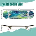 thumbnail image 2 of 31'' Complete Skateboard 7 Layer Canadian Maple Double Kick Deck Skateboards Black blue hand painted close up fragment acrylic Skate Board for Beginner Adult Gifts, 2 of 5