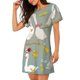 thumbnail image 2 of Disketp Cute Farm Birds para Camisón Corto de Manga Corta para Mujeres, Camisón Cómodo con Escote Redondo, Bonito y Confortable, 2 of 6