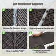 thumbnail image 3 of Domi Outdoor Living Plastic Interlocking Deck Tiles, 9 Pieces One Pack, 12"x12" Waterproof Outdoor Flooring All Weather Use Decking Tiles for Shed Floor Porch Poolside Garden Backyard, Brown, 3 of 6