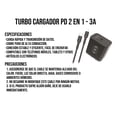 thumbnail image 3 of Cargador Compatible Con iPhone Cable Tipo C Carga Rápida 20w Color Negro, 3 of 10