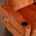 thumbnail image 5 of Convertible Sectional Sofa Couch, Modern Chenille Fabric L-Shaped with 2 Cup Holders and Side Pocket, 3-Seat Sofa Sectional with Storage Ottoman for Living Room, Apartment, Orange, 5 of 7