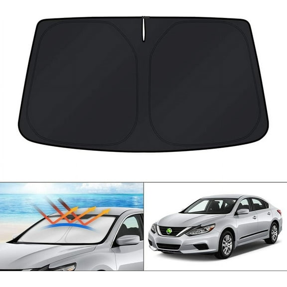 Canvcle Custom Fit Windshield Sun Shade for 2013-2018 Nissan Altima Sedan Foldable Sun Visor Protector Blocks UV Rays Keep Your Car Cooler