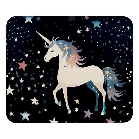 PhooArto Comfortable Mouse Pad Magic Unicorn Stars Pattern Desktop Mousepad , 21 x 25 cm Mouse Mat, Non-Slip Rubber Base, Improves Speed and Precision