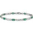 thumbnail image 3 of 14K White Gold Diamond And Emerald Bracelet (7.25 X 4) Made In India bm4478-em-001-wa, 3 of 5