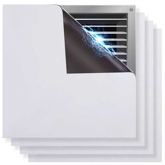 4 Pcs Square Magnetic Vent Covers, 12x12" Magnetic Cover for Temperature Control & Noise Reduction, Flexible Vent Blockers for Ceiling, Floor, Register, Heater, HVAC Vents
