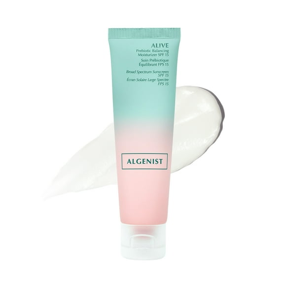 Algenist ALIVE Prebiotic Balancing Moisturizer SPF15 - Moisturizing Mineral Sunscreen for Face, Neck & Chest with Prebiotics & Probiotics - Zinc Oxide Facial Sunscreen (50ml / 1.7oz)