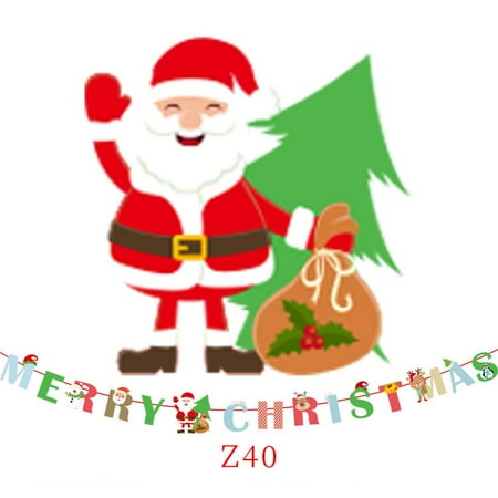 

Christmas Decoration Cartoon Pulling Flag Christmas Scene Atmosphere Arrangement