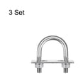 thumbnail image 3 of Unique Bargains Round U-Bolts 3 Sets 40mm Inner Width 69mm Length M10 with Nuts and Plates, 3 of 5