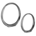 thumbnail image 3 of Uttermost Orbits Contemporary Aluminum Ring Sculptures in Nickel (Set of 2), 3 of 4