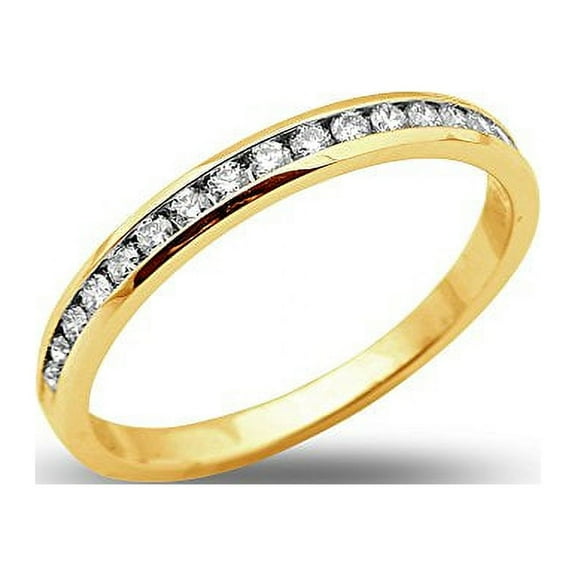 LOVEBLING 0.30 Carats (ctw) 14K Yellow Gold 16-Stone Diamond Wedding Anniversary Band Ring, Channel Machine Setting (5)