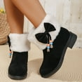 thumbnail image 2 of Winter Snow Boots for Women Suede Plush Fuzzy Warm Ankle Boots Casual Pull on Short Booties, 2 of 6
