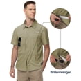 thumbnail image 6 of Taigaofy Men's UPF 50+ Sun Protection Short Sleeve Safari Shirts Fishing Shirts Hiking Work Casual Shirt with Zipper Pocket, Grey green M, 6 of 8