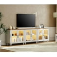 thumbnail image 3 of WAMPAT 3-in-1 Buffet Server Table, Accent Sideboard with Storage & Glass Door,Console Table for Kitchen, Dining Room, and Living Room, White & Oak, 3 of 7