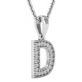 thumbnail image 2 of Dazzlingrock Collection 0.10 Carat (ctw) Round White Diamond Fancy Letter 'D' Initial Pendant 1/10 CT, Sterling Silver, 2 of 6