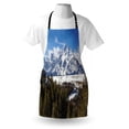 thumbnail image 4 of Wyoming Apron, Magnificent Landscape of the Grand Teton Snowy and Cloudy Peaks with Trees, Unisex Kitchen Bib with Adjustable Neck for Cooking Gardening, Adult Size, Green Multicolor, by Ambesonne, 4 of 4
