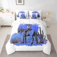 thumbnail image 2 of Homewish Rustic Western Cowgirl 7-Piece Twin Bedding Sets,Country Farmhouse Lodge Bedding Comforter Set,Blue Oil Pianting Sheet Sets For Kids,Breathable Home Decor Reversible, 2 of 8