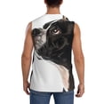 thumbnail image 4 of Fotbe Black And White Boston Terrier Men's Camiseta sin Mangas Estampada para Hombres, Playera Casual para Gimnasio, Entrenamiento, Playa-XX-Large, 4 of 7