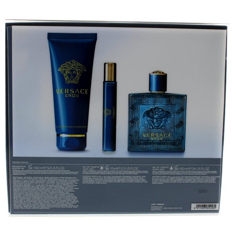 Versace Dylan Blue Eau De Toilette Spray 3.4 oz & Shower Gel 3.4 oz (Travel  Offer)