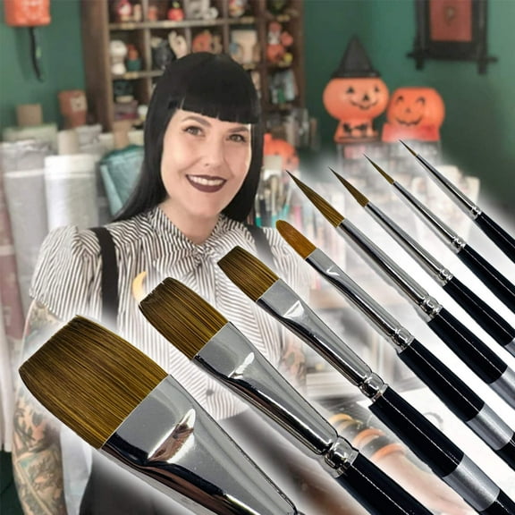 Stephanie Buscema 8-Piece Trekell Brush Set for Gouache