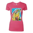thumbnail image 2 of Wild Bobby Dean Russo Neon Colorfu Dolphin Animal Lover Women Slim Fit Junior Tee, Hot Pink, Large, 2 of 5