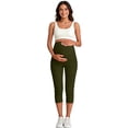thumbnail image 4 of Purcolt Womens Maternity Leggings Stretchy Over The Belly Workout Yoga Capris Buttery Soft Tummy Control Cropped Pregnancy Pants with Pockets, 4 of 8