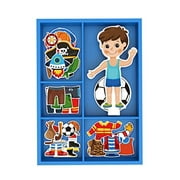 Toysters Magnetic Wooden Dress-Up Boy Doll Toy | Pretend Play Set Includes: 1 Wood Doll with 30 Assorted Costume Dress Ideas | Not Your Average Paper Doll | Great Gift Idea for Little Boys 3  (PZ650)