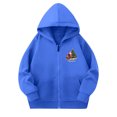 thumbnail image 4 of Sudadera con capucha y manga larga para niños y niñas, estilo informal, deportivo, con estampado degradado, cuello redondo, poliéster, 4 of 6