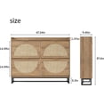 thumbnail image 4 of MIDODO Large Rattan Shoe Storage Cabinet with 4 Flip Drawers,  Freestanding Shoe Organizer with Metal Legs for Entryway, Hidden Golden Handles, Narrow Shoe Rack Cabinet, 4 of 8