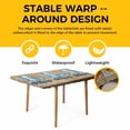 thumbnail image 4 of Vintage Octopus Table Cloths for 6 Foot Rectangle Tables, Brown Nautical Anchor Bubbles Coastal Patio Waterproof Elastic Fitted Tablecloths, Washable Rectangular Table Cover for Camping, 4 of 8