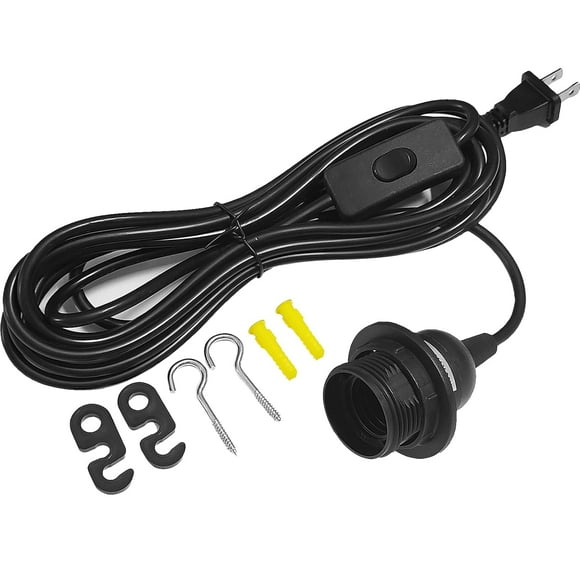 shiyou-Pendant Light Cord Plug in Pendant Light 15Ft Hanging Pendant Light with Switch E26 Socket Black