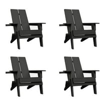 Krikacy Outdoor Folding Adirondack Chair-Set Of 4,with Cup Holder High Back,for patio,Black