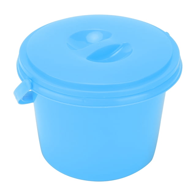 Cubo de plástico multifunción para brochas de pintura con 2 compartimentos y paletas para mezcla de colores (YJ004 azul)
