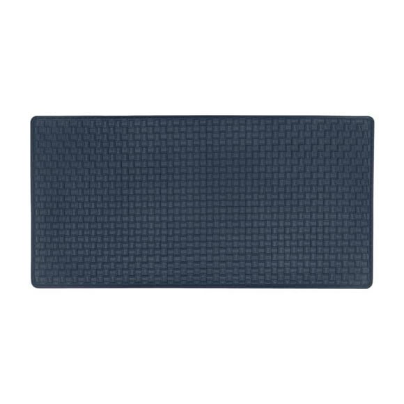 Tapis Anti-Fatigue en Similicuir Tissé-Embossé 20 x 39 Po, Marine