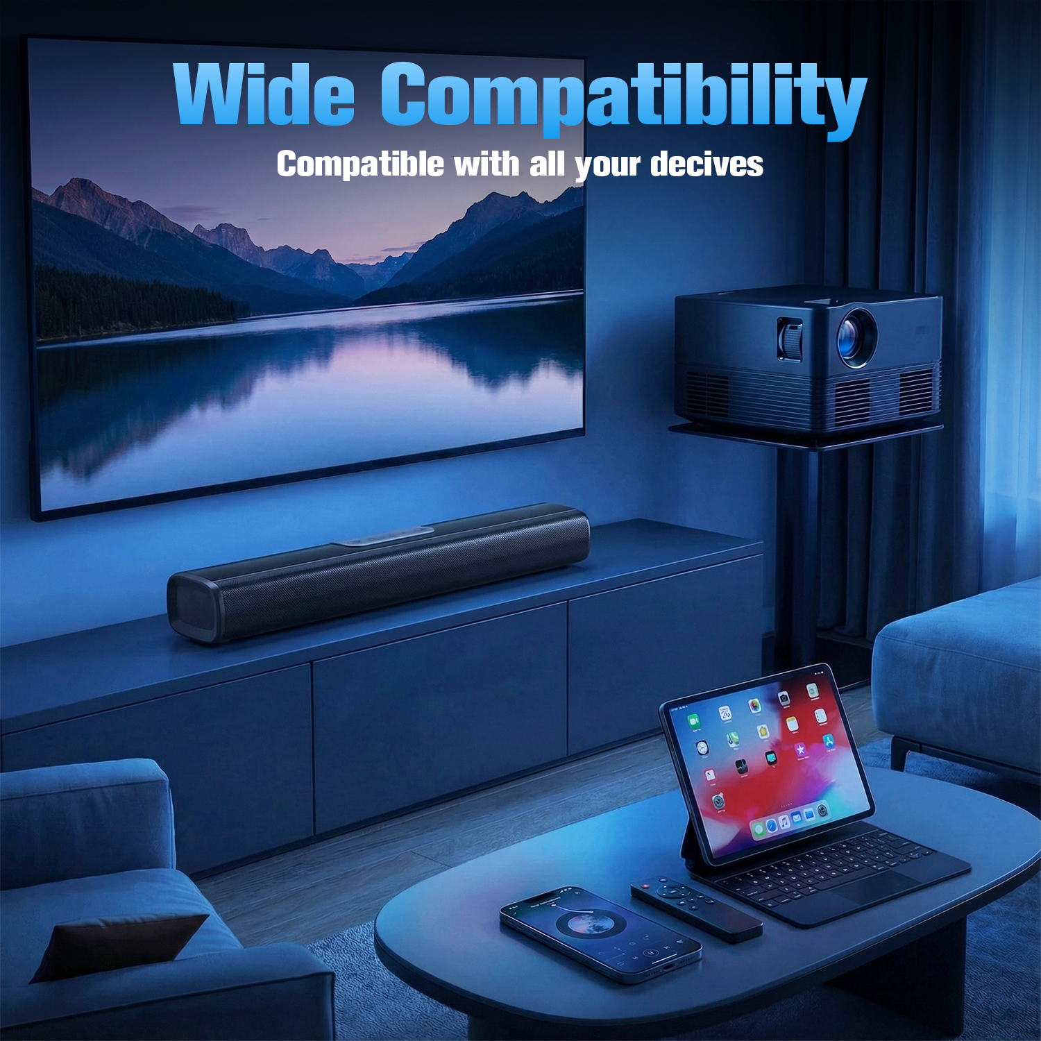 ETEPEHI 16-Inch Soundbar, 360° Surround Sound photo 3