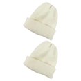 thumbnail image 4 of Advancent Casual Otoño e Invierno pelo de conejo de invierno solideos de gorros de abrigo sombreros mujeres sólida adultos gorros de conejito blanco 2Conjunto, 4 of 6
