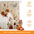 thumbnail image 3 of White Pumpkins Fall Shower Curtains for Bathroom, Thanksgiving Floral Botanical Rustic Waterproof Fabric Shower Curtain, Decorative Bathroom Curtain for Bathtub, 72"x84", No Hooks Included, 3 of 9