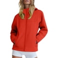 thumbnail image 1 of iHPH7 Manteau Trench Femme Veste Coquille Souple Coupe-Vent Veste Femme Veste de Voyage Imperméable à Capuche pour Femmes Manteau de Pluie pour Femmes avec Capuche Veste de Randonnée Femme Rouge TG, 1 of 9
