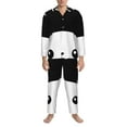 thumbnail image 3 of Balery Cat Meow Pijama para Hombre de Dos Piezas con Manga Larga, Conjunto de Dormir y Descanso Suave con Bolsillos-Small, 3 of 7