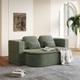 thumbnail image 6 of 2-in-1 Convertible Sofa Bed,75'' Foldable Sleeper Sofa Bed,Corduroy Floor Folding Sofa Bed Lounge Sofa with Multi Functional Blanket for Living Room Bedroom,Green, 6 of 7