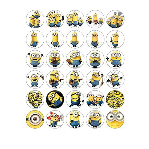 30 x Minion Despicable Me Edible Cupcake Toppers 5 FREE