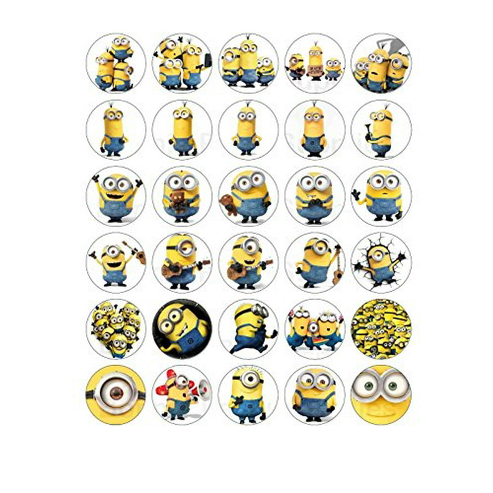 30 x Minion Despicable Me Edible Cupcake Toppers 5 FREE