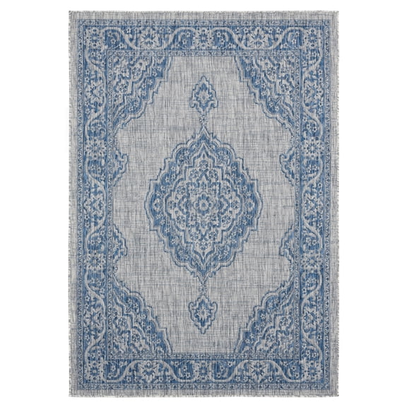 Designer Home Brooklyn Indoor/Outdoor Area Rug 3900 10260 Sant Andrea Blue 5' 2" x 7' 6" Rectangle