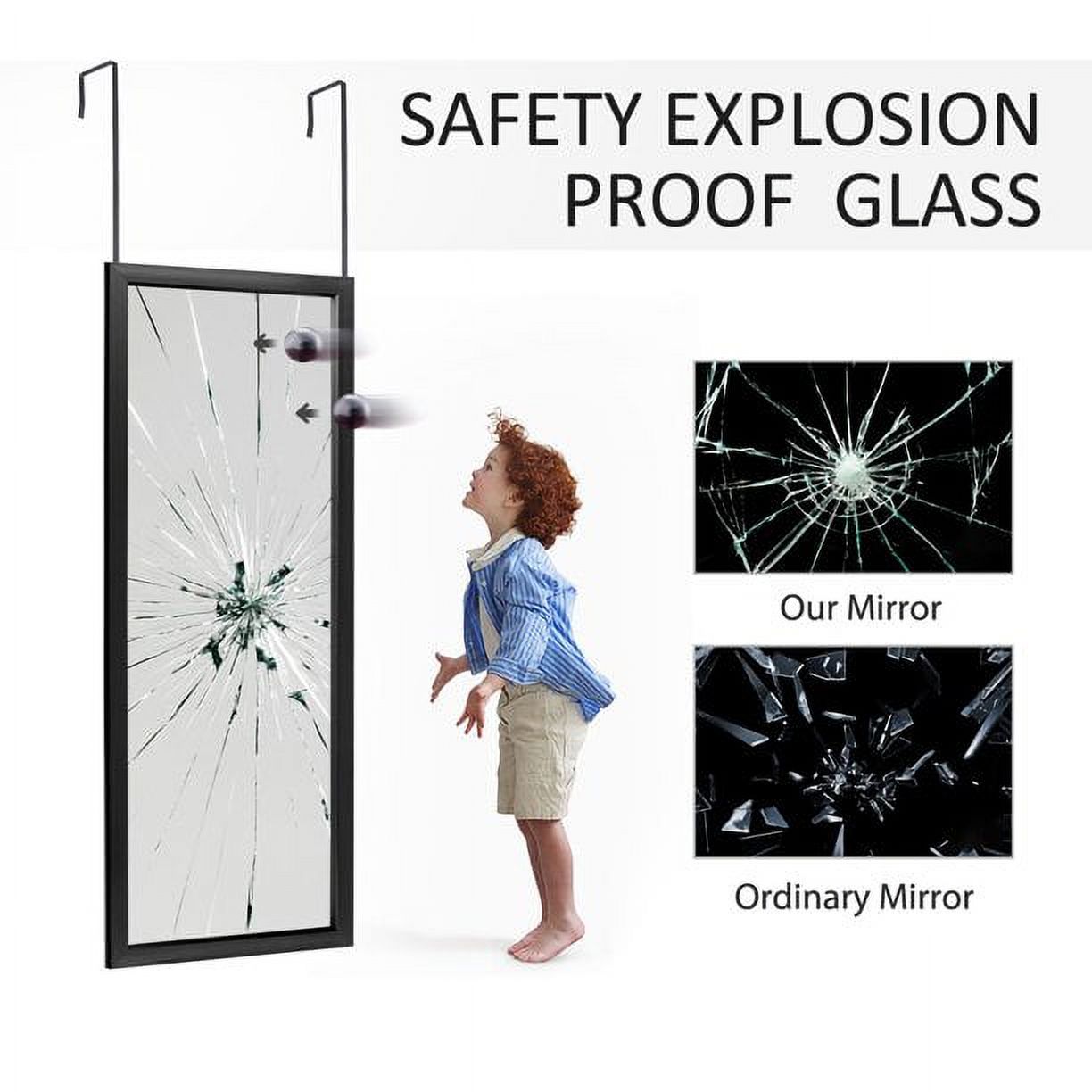 47" x 16" Rectangular Full Length Mirror Hanging Mirrors for Door Wall Mirrors Black