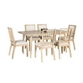 thumbnail image 2 of Lucas 7pc Dining Table Set, 6 Spindle Back Fabric Chair, Natural Brown, 2 of 3